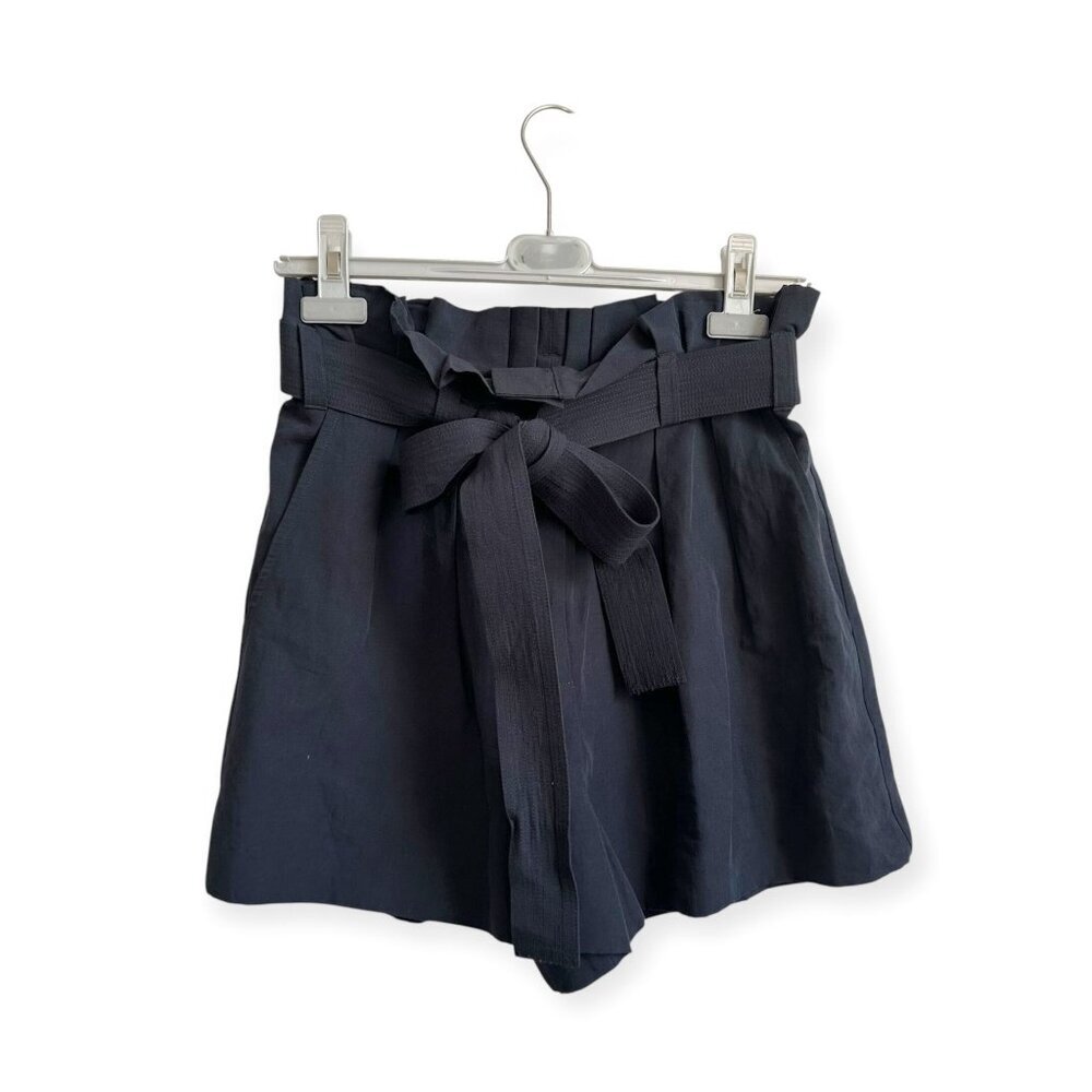 Ulla Johnson Abri Shorts Midnight Blue Paperbag Waist Belted Pleated Size 4 NWT - Picture 3 of 14